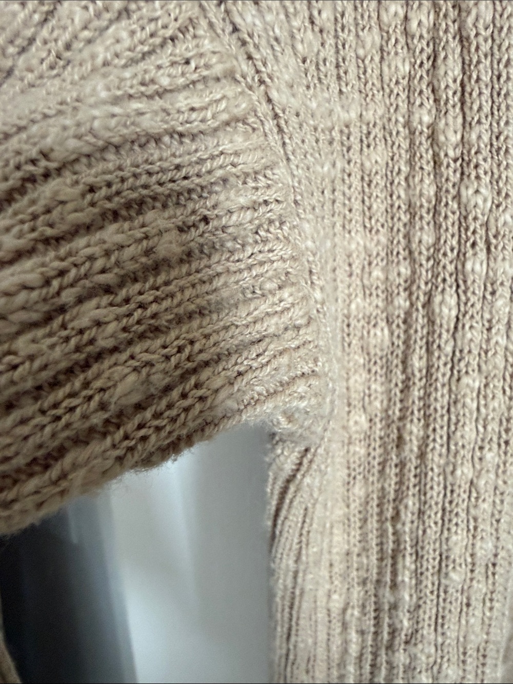 Mod Ref Long Open-Front Ribbed Cardigan in Camel - Picture 4 of 9